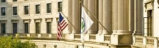 This is a picture of the EPA and the United States flags