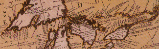 Image from an antique map of the Great Lakes